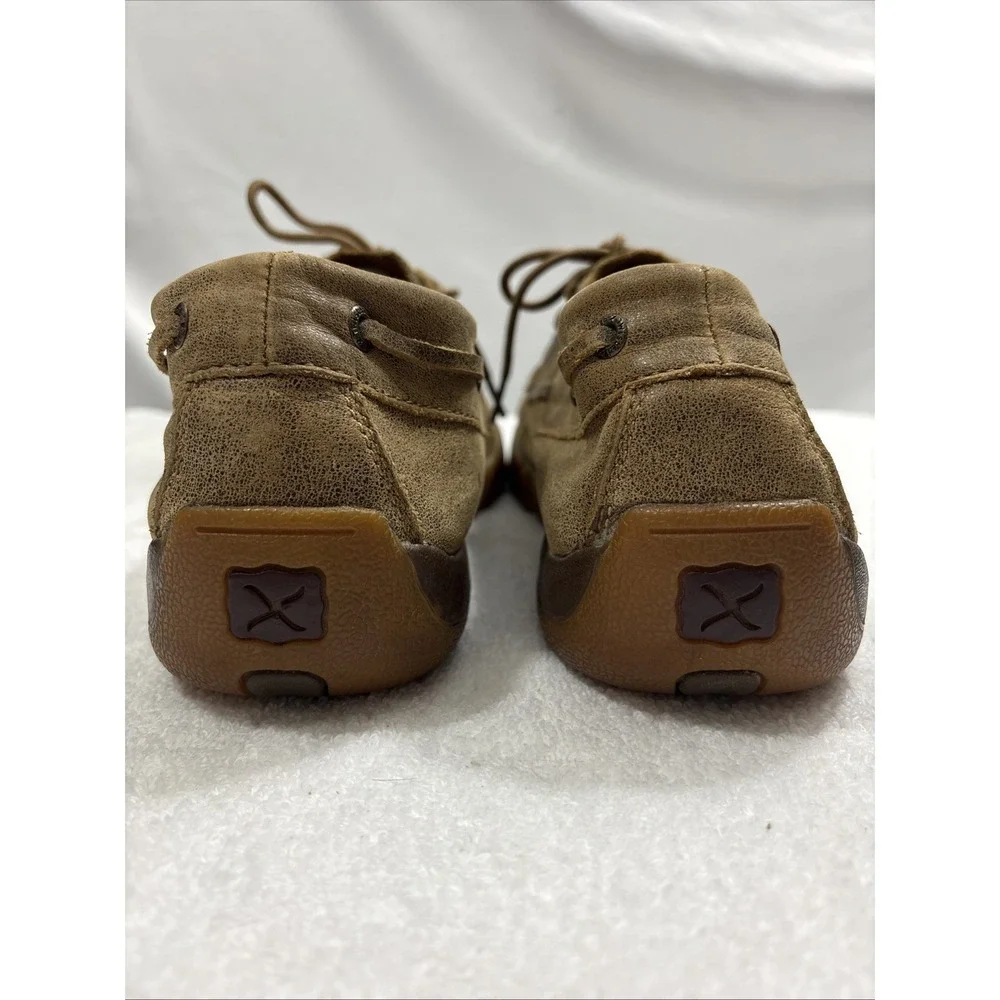 Twisted X Bomber Brown Leather Driving Mocs Boat Shoes Men's 10.5W Wide